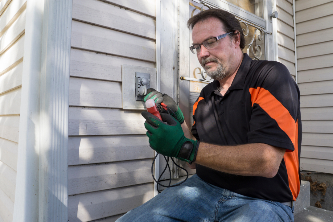 Contractor working at a home